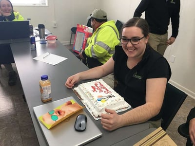 Level Green Landscaping employee birthday cake