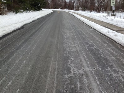 Winter road needing salt