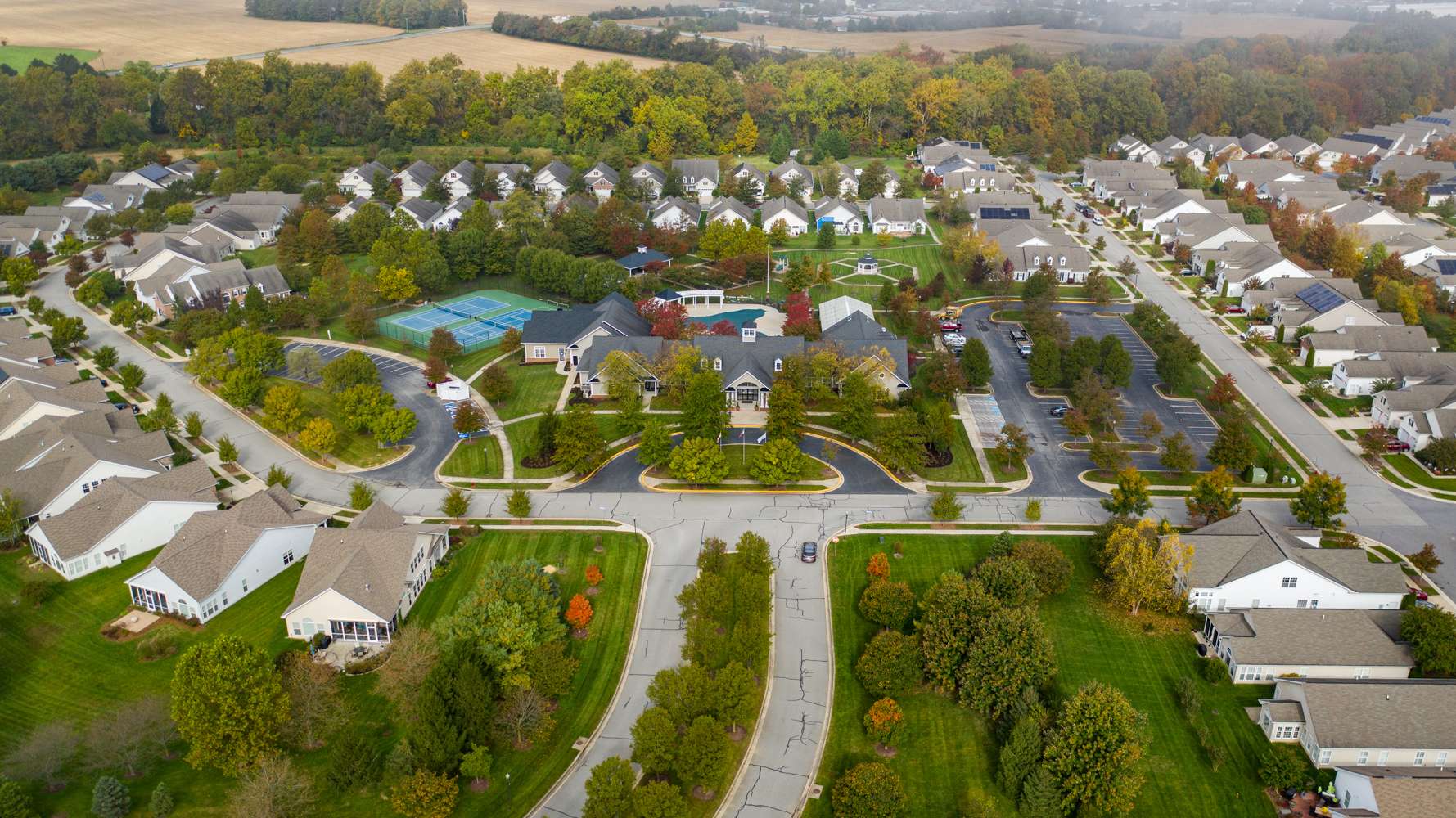 Aerial view of an HOA