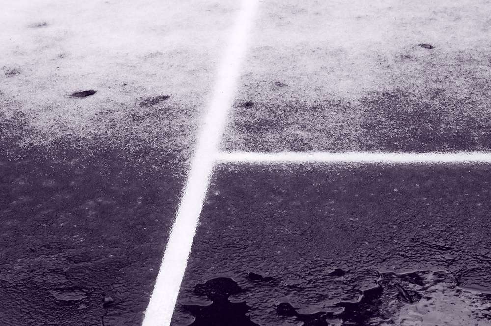 Ice on tennis court