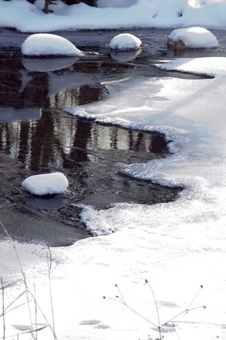 melting snow puddle