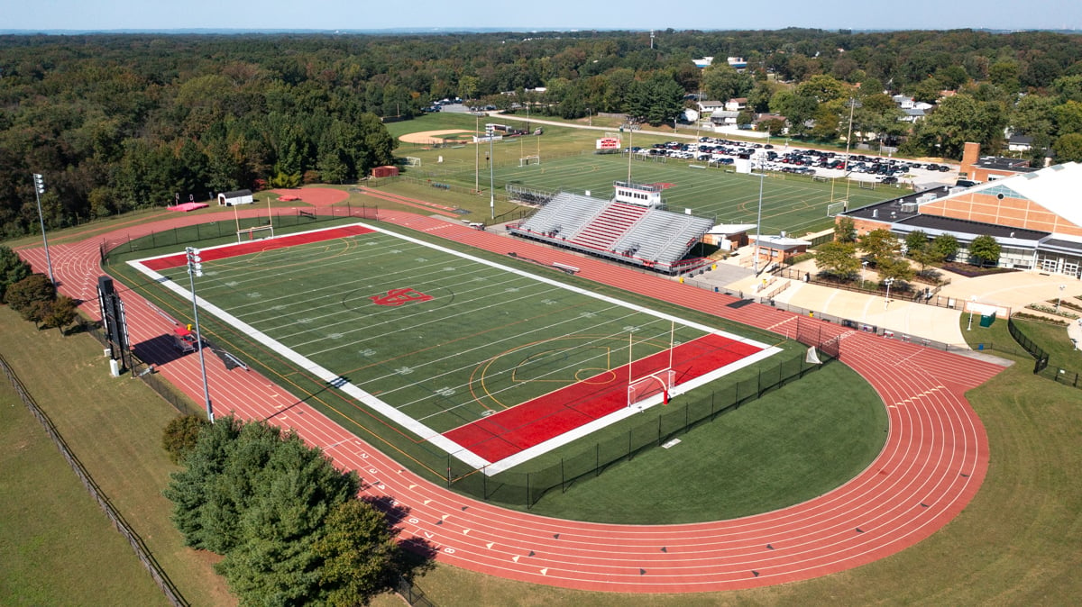 football field and track at high school